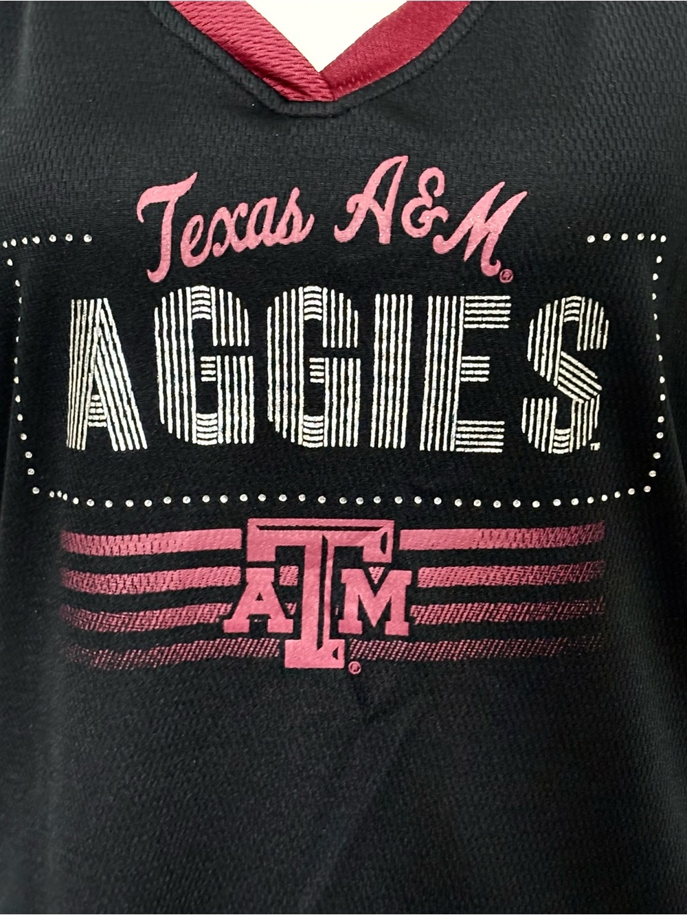 Texas A&M Aggies Gameday Black Maroon Rhinestone College Team Jersey Size XL - Picture 6 of 10
